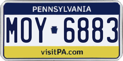 PA license plate MOY6883