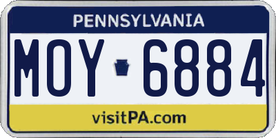 PA license plate MOY6884