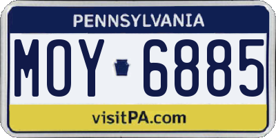 PA license plate MOY6885