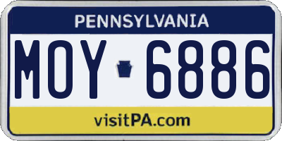 PA license plate MOY6886