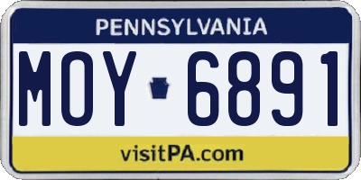 PA license plate MOY6891