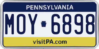 PA license plate MOY6898