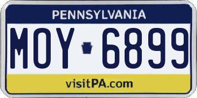 PA license plate MOY6899