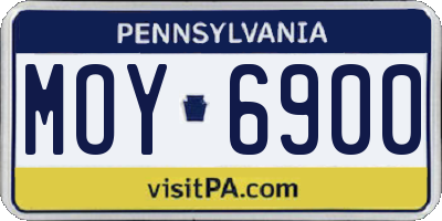 PA license plate MOY6900