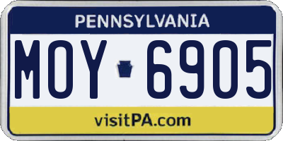 PA license plate MOY6905