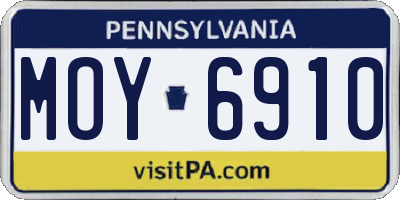 PA license plate MOY6910