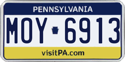 PA license plate MOY6913