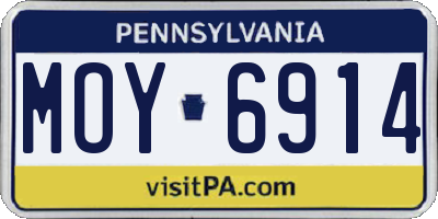 PA license plate MOY6914