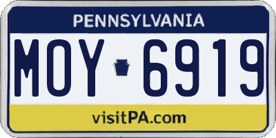 PA license plate MOY6919