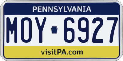 PA license plate MOY6927