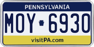 PA license plate MOY6930