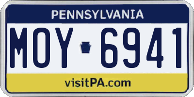 PA license plate MOY6941