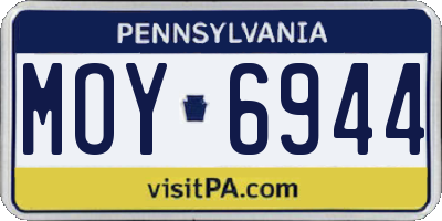 PA license plate MOY6944