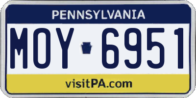 PA license plate MOY6951