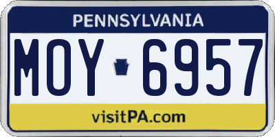 PA license plate MOY6957