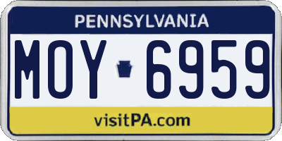 PA license plate MOY6959