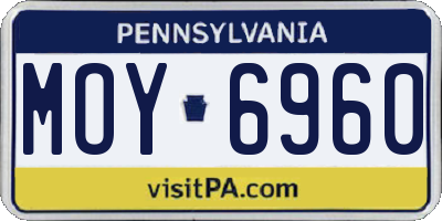 PA license plate MOY6960
