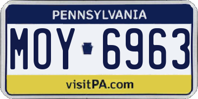 PA license plate MOY6963