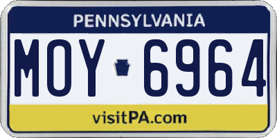 PA license plate MOY6964