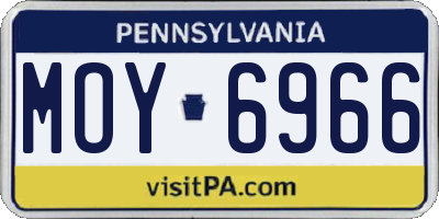 PA license plate MOY6966