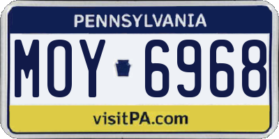PA license plate MOY6968