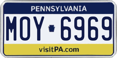 PA license plate MOY6969