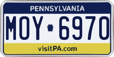 PA license plate MOY6970