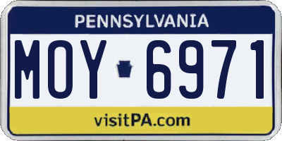 PA license plate MOY6971