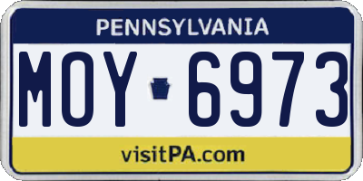 PA license plate MOY6973