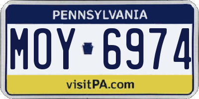 PA license plate MOY6974
