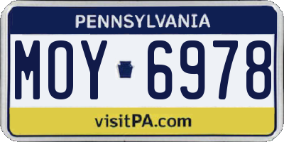 PA license plate MOY6978
