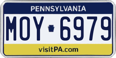 PA license plate MOY6979