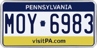 PA license plate MOY6983