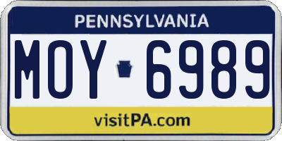 PA license plate MOY6989