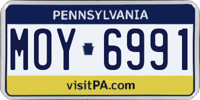 PA license plate MOY6991