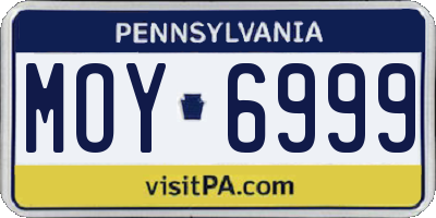 PA license plate MOY6999
