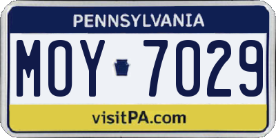 PA license plate MOY7029