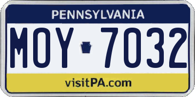 PA license plate MOY7032