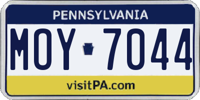 PA license plate MOY7044