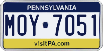 PA license plate MOY7051
