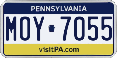 PA license plate MOY7055