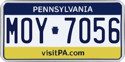 PA license plate MOY7056