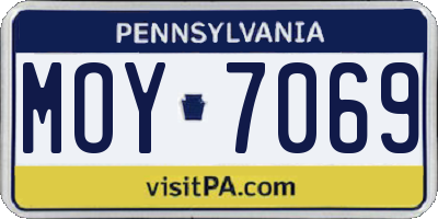 PA license plate MOY7069