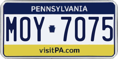 PA license plate MOY7075