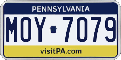 PA license plate MOY7079