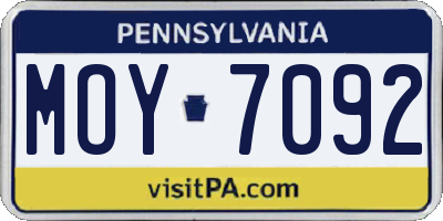 PA license plate MOY7092