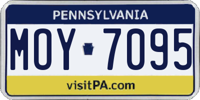 PA license plate MOY7095