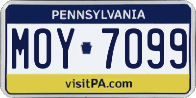 PA license plate MOY7099