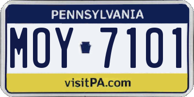 PA license plate MOY7101
