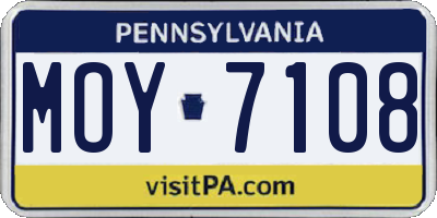 PA license plate MOY7108